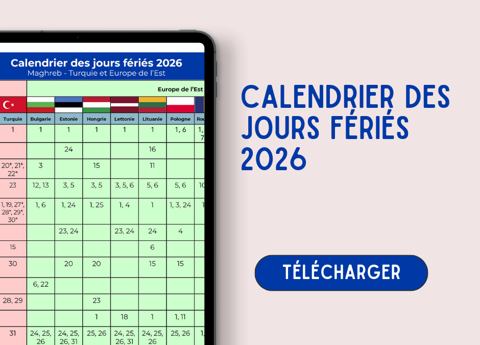 Calendrier des jours fériés 2026 : anticipez vos transports internationaux